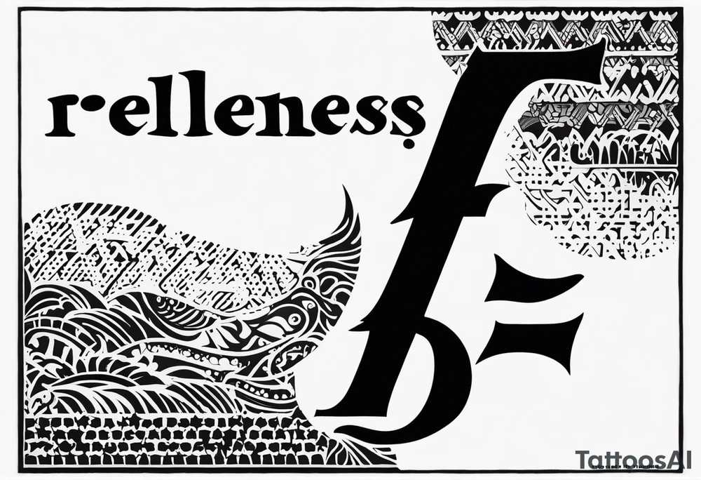 Would like the tattoo to include only the word relentless however I would like the T to be a cross. tattoo idea