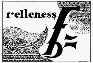 Would like the tattoo to include only the word relentless however I would like the T to be a cross. tattoo idea