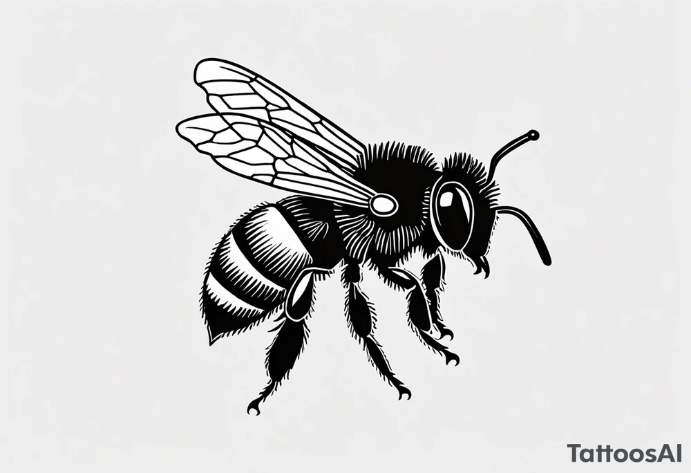 Small bee, not real tattoo idea