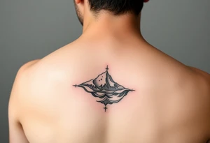 Feminine and fine tatoo of snow and sea tattoo idea