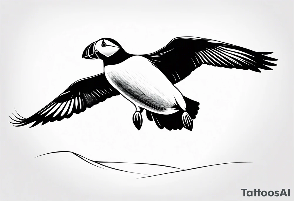 a flying puffin  -  forarm Tattoo tattoo idea