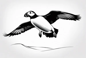 a flying puffin  -  forarm Tattoo tattoo idea