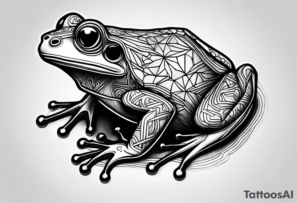 a psychedelic frog tattoo idea