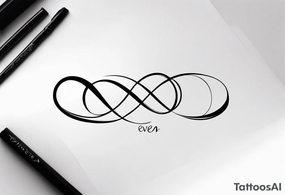 The words “Even If” and infinity symbol tattoo idea