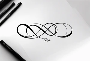 The words “Even If” and infinity symbol tattoo idea