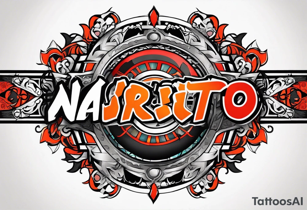 naruto headband with the letters AR in the middle tattoo idea
