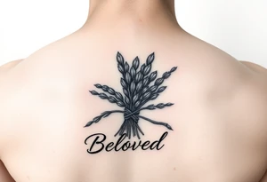 make me an image  A sage bundle with “Beloved” underlined beneath it. tattoo idea
