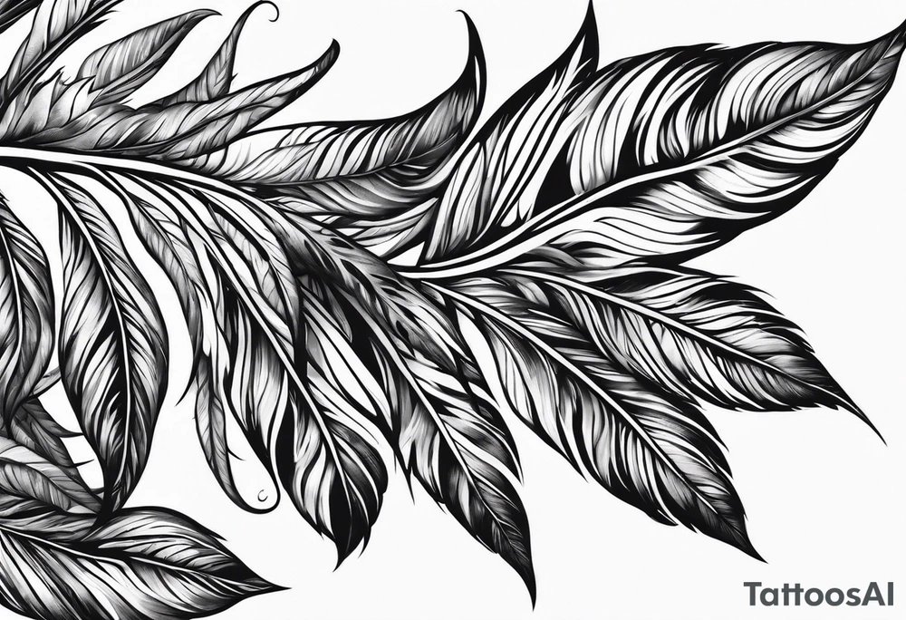 leaves that look like feathers tattoo idea