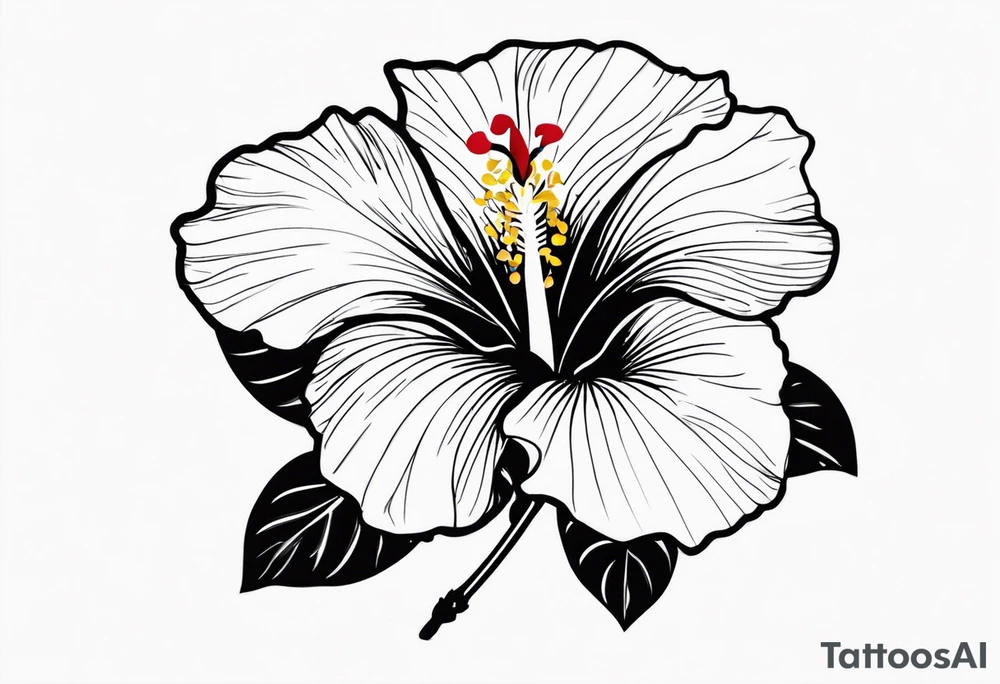 hibiscus flower with the word amor as the stem tattoo idea