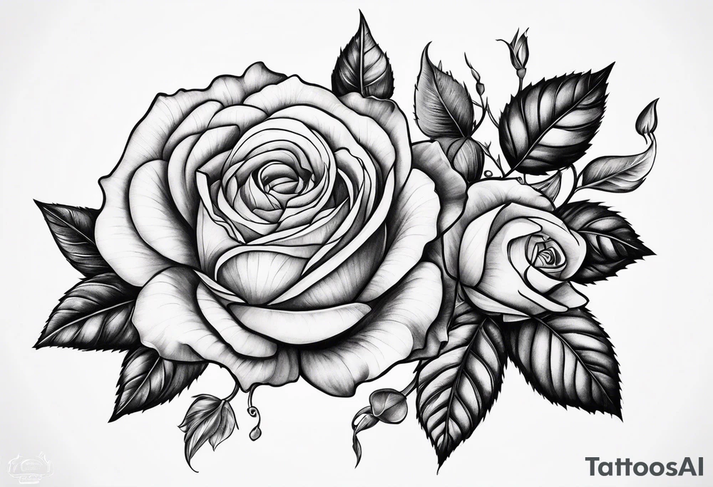 ornaments of roses tattoo idea