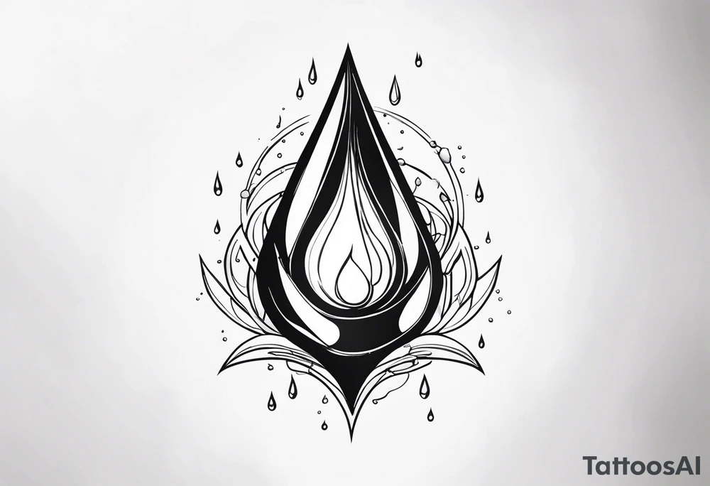gemstone water droplet tattoo idea