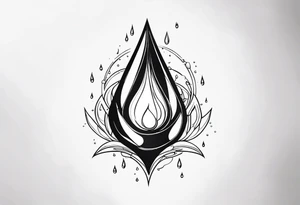 gemstone water droplet tattoo idea