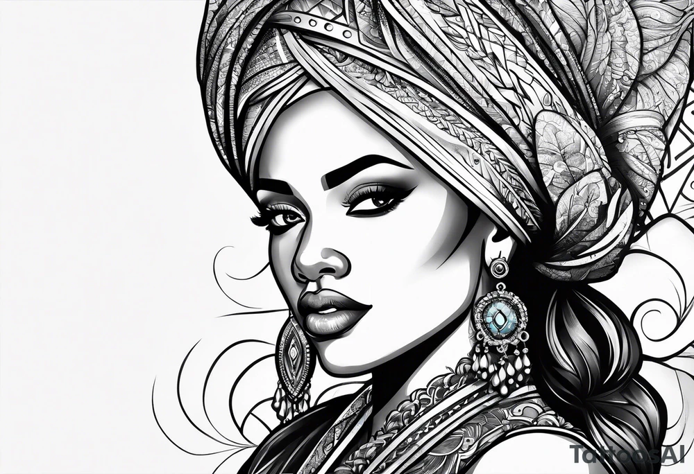 Black woman tattoo idea