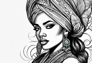Black woman tattoo idea