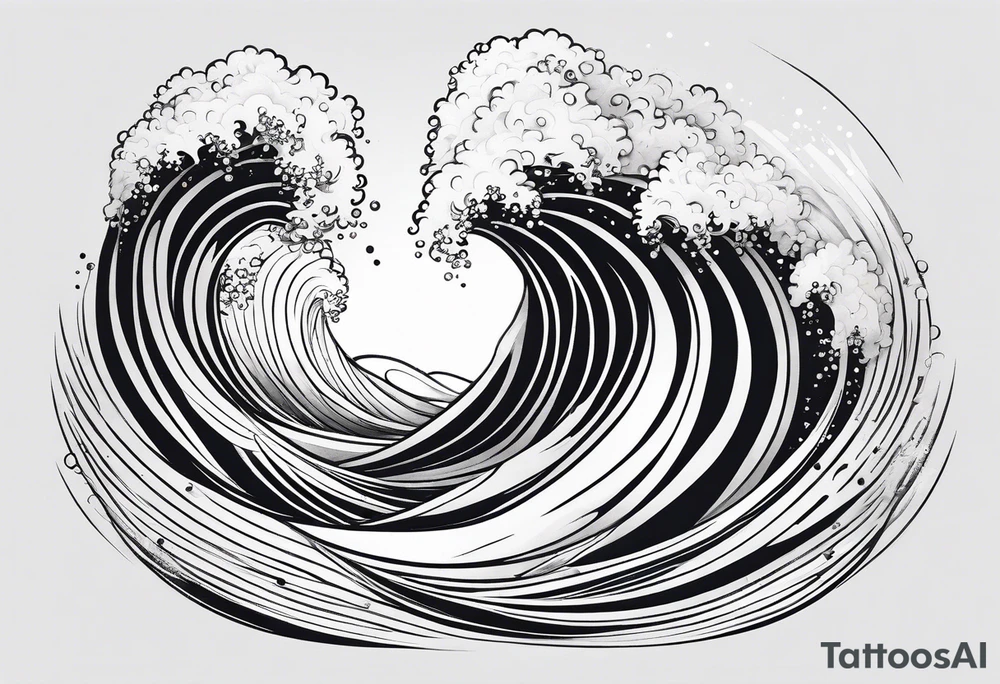waves in a minimalist form tattoo idea