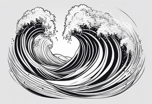 waves in a minimalist form tattoo idea