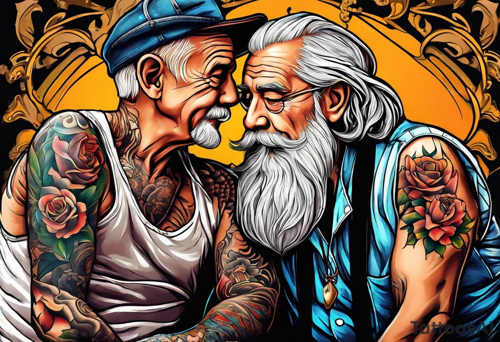 Older man with grandson tattoo idea