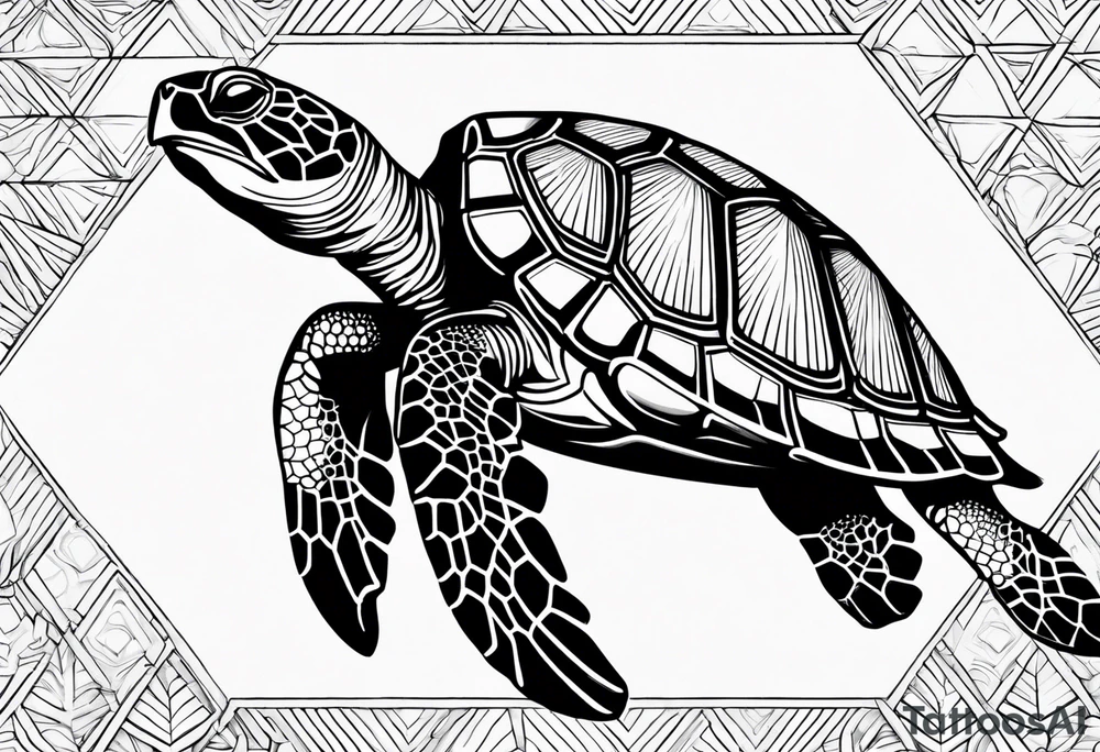 sea turtle  pattern tattoo idea