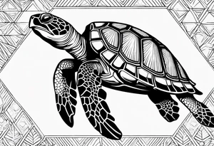 sea turtle  pattern tattoo idea