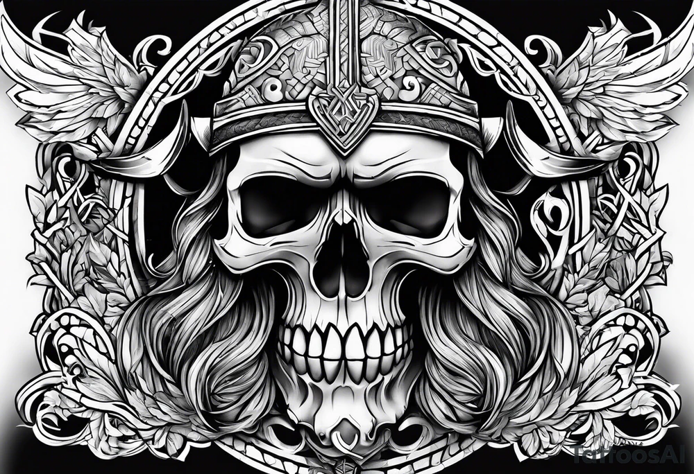 Viking skull tattoo idea