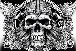 Viking skull tattoo idea