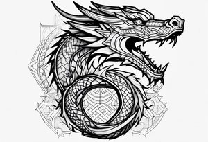 geometric dragon tattoo idea