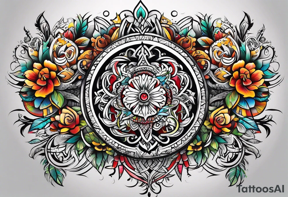 Family half sleeve tattoo idea
