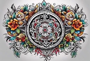 Family half sleeve tattoo idea