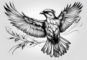 Beautiful bird flying to freedom tattoo idea