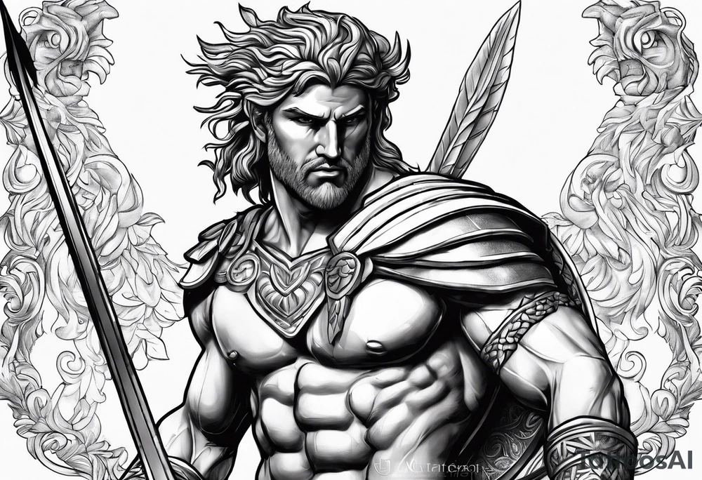 Achilles the Greek demigod tattoo idea