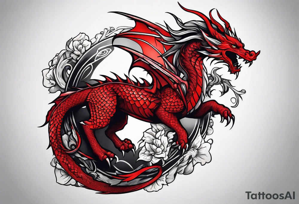 Red dragon tattoo idea
