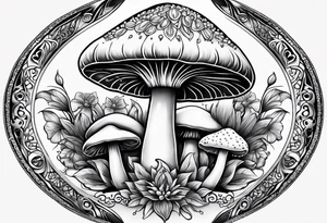 Shaggy mane mushroom mandala tattoo design tattoo idea