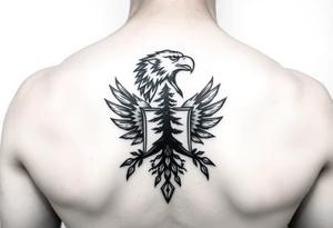 Native American tribal symbol ( wolf, eagle, bear, tree, etc ) with a Caudle emblem or crest tattoo idea