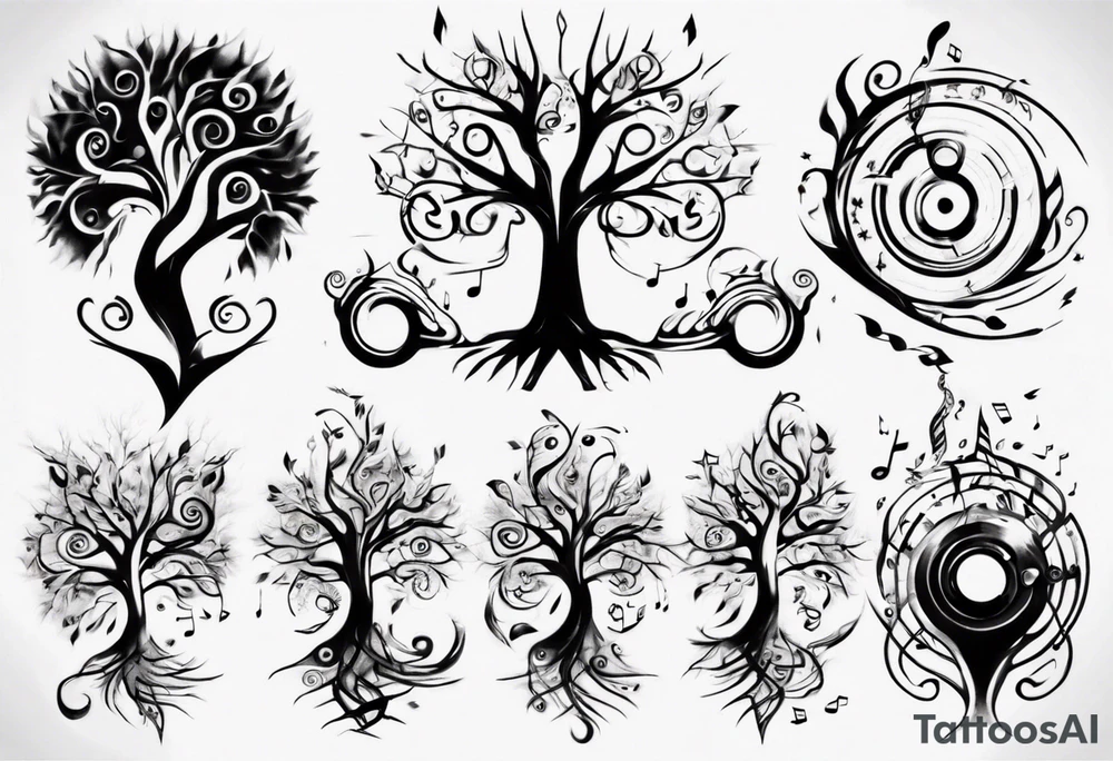 music tree tattoo idea