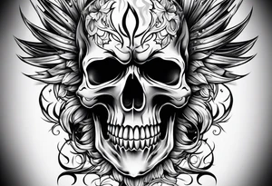 Skull flames tattoo idea