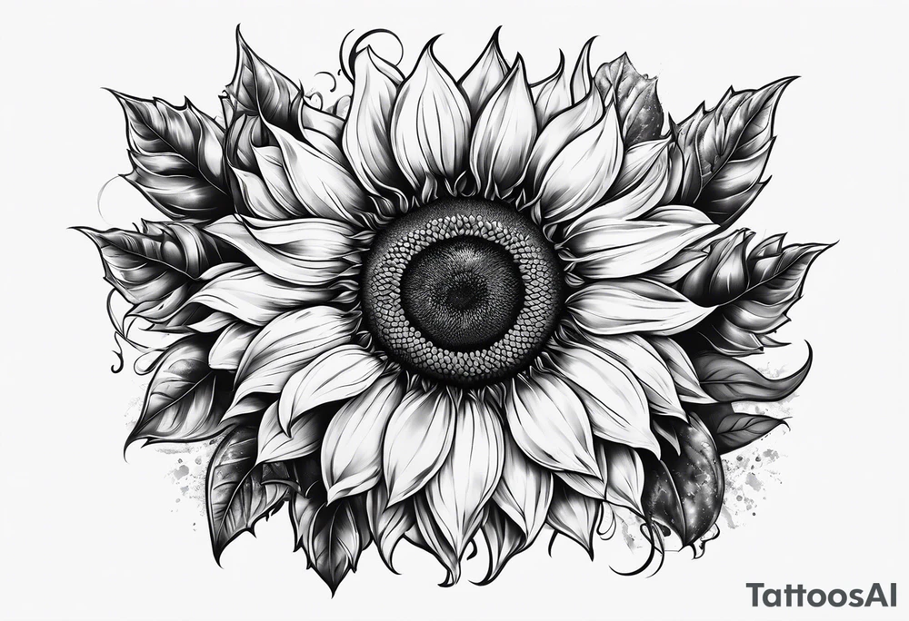 A delicated girly Sunflower. Mist contains letters KJMG on the stern tattoo idea
