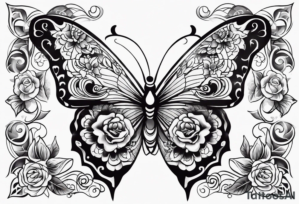 day of the dead butterfly tattoo idea