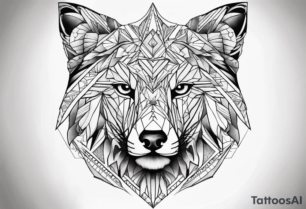 Geometric animal tattoo idea