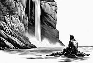 A giant from the Canadian folklore the sleeping giant sleeping under a waterfall tattoo idea