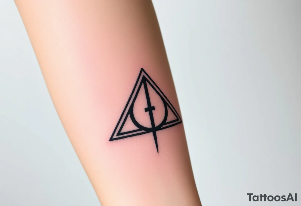 A gothic-style Deathly Hallows symbol tattoo idea