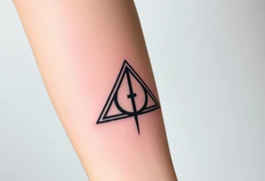 A gothic-style Deathly Hallows symbol tattoo idea
