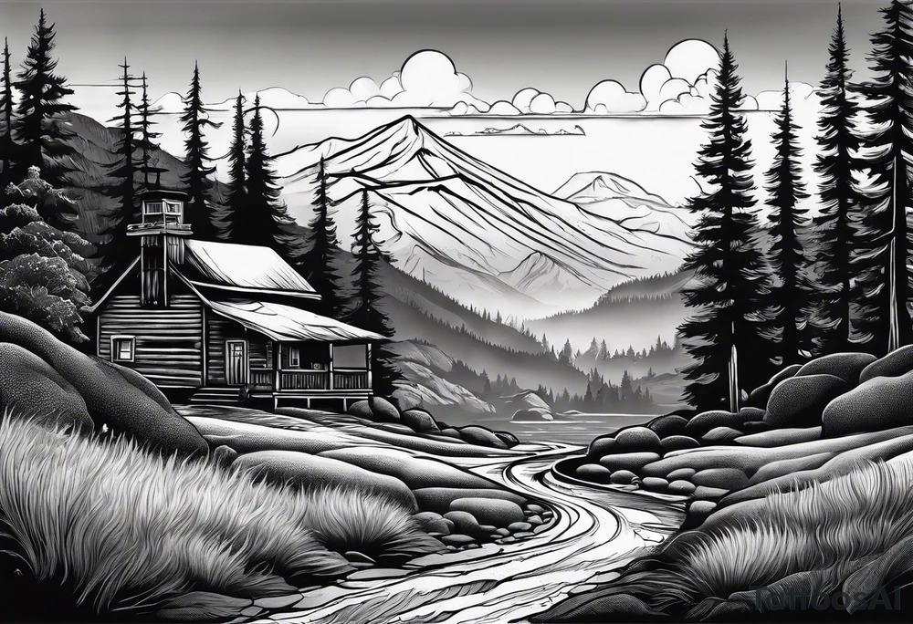 Pacific Northwest landscape, father son and daughter shadow
. Mexican American inspiration tattoo idea