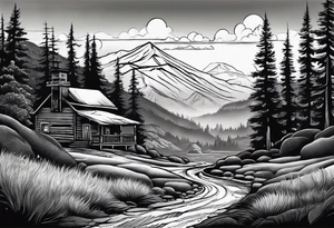 Pacific Northwest landscape, father son and daughter shadow
. Mexican American inspiration tattoo idea