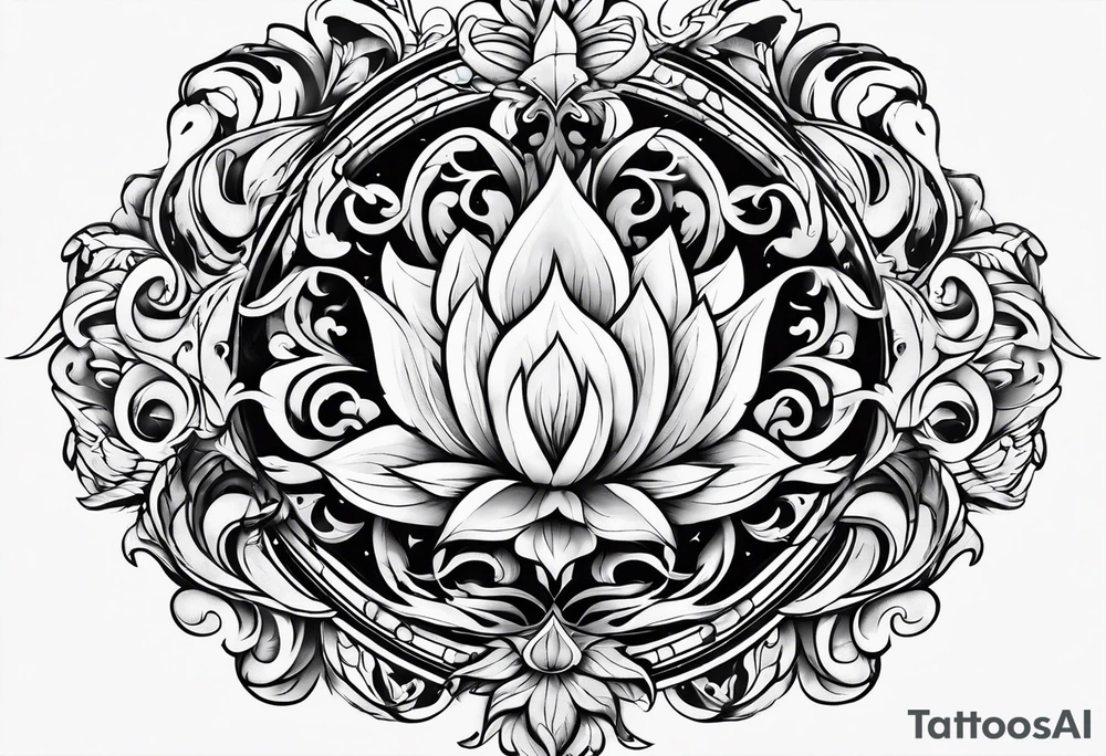 lightings in flame tattoo idea