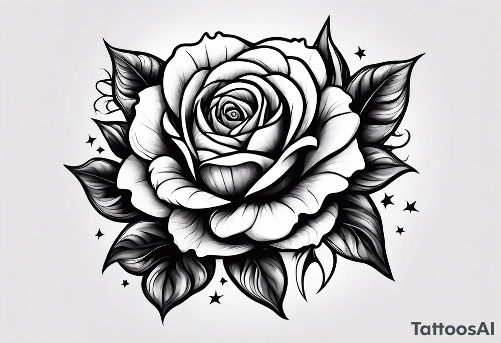flower rose , sunflower, alien tattoo idea
