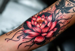 ideas with lotus, egyptian theme (make red and black) tattoo idea