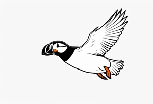 a flying puffin with black wings
 -  forarm Tattoo tattoo idea