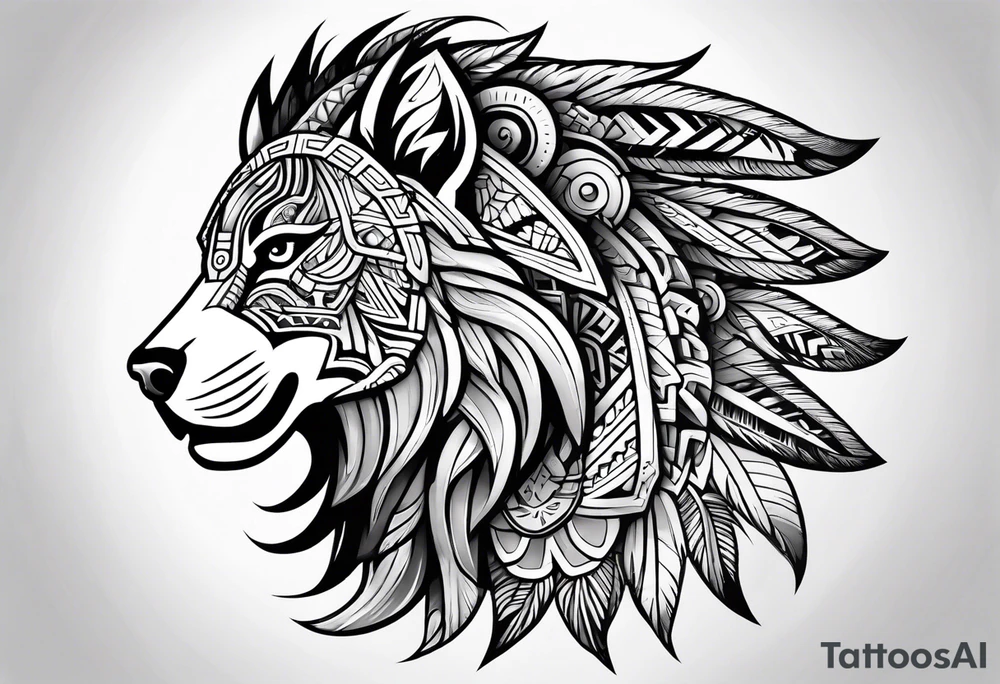 Aztec animal tattoo idea