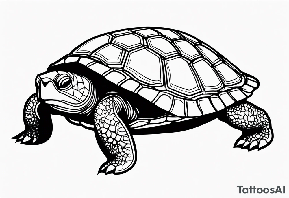 outline of a badass turtle with a spiked shell tattoo idea