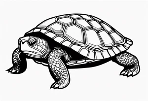 outline of a badass turtle with a spiked shell tattoo idea